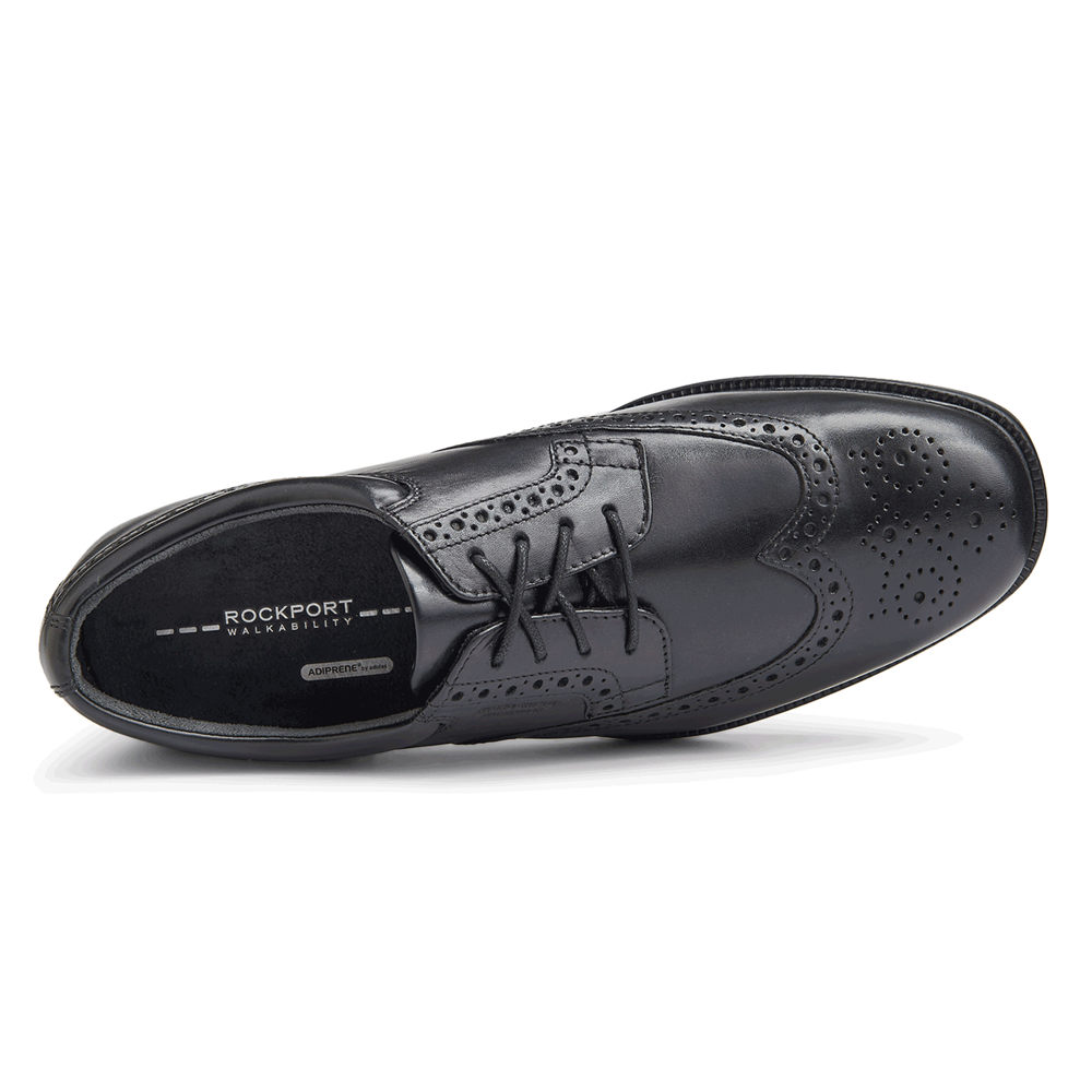 Rockport Pen Sko Herre Svart - Lead The Pack Waterproof Wingtip - QZVT41302